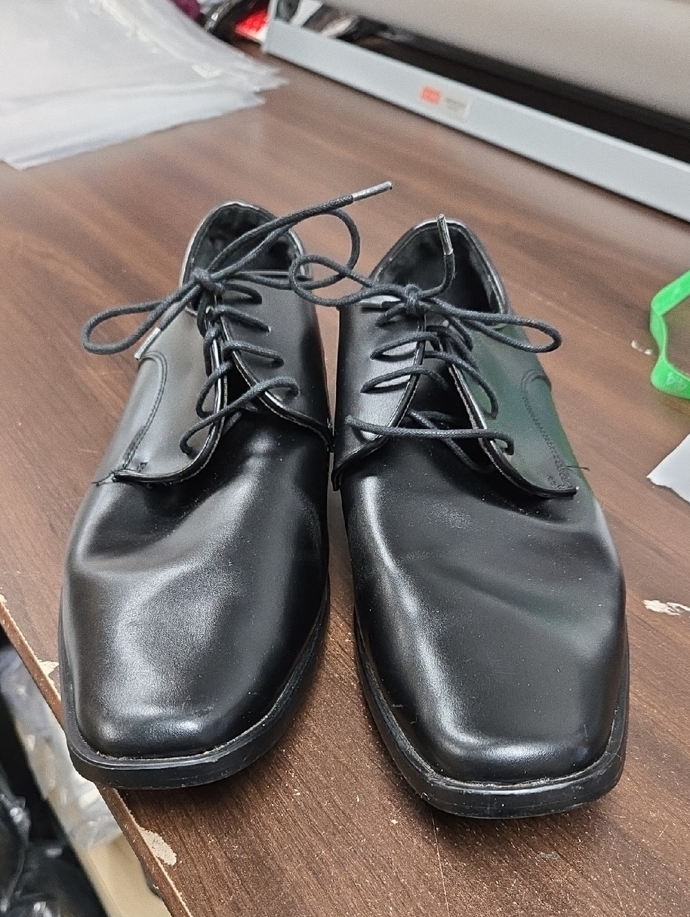 Joseph Abboud Size 12W Matte Black Faux Leather Dress Shoe